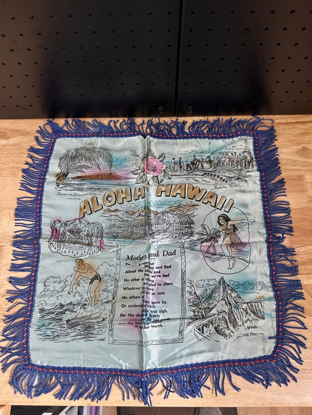 VINTAGE HAWAIIAN SOUVENIR WORLD WAR TWO PERIOD DECO PILLOWCASE LOT OF 3